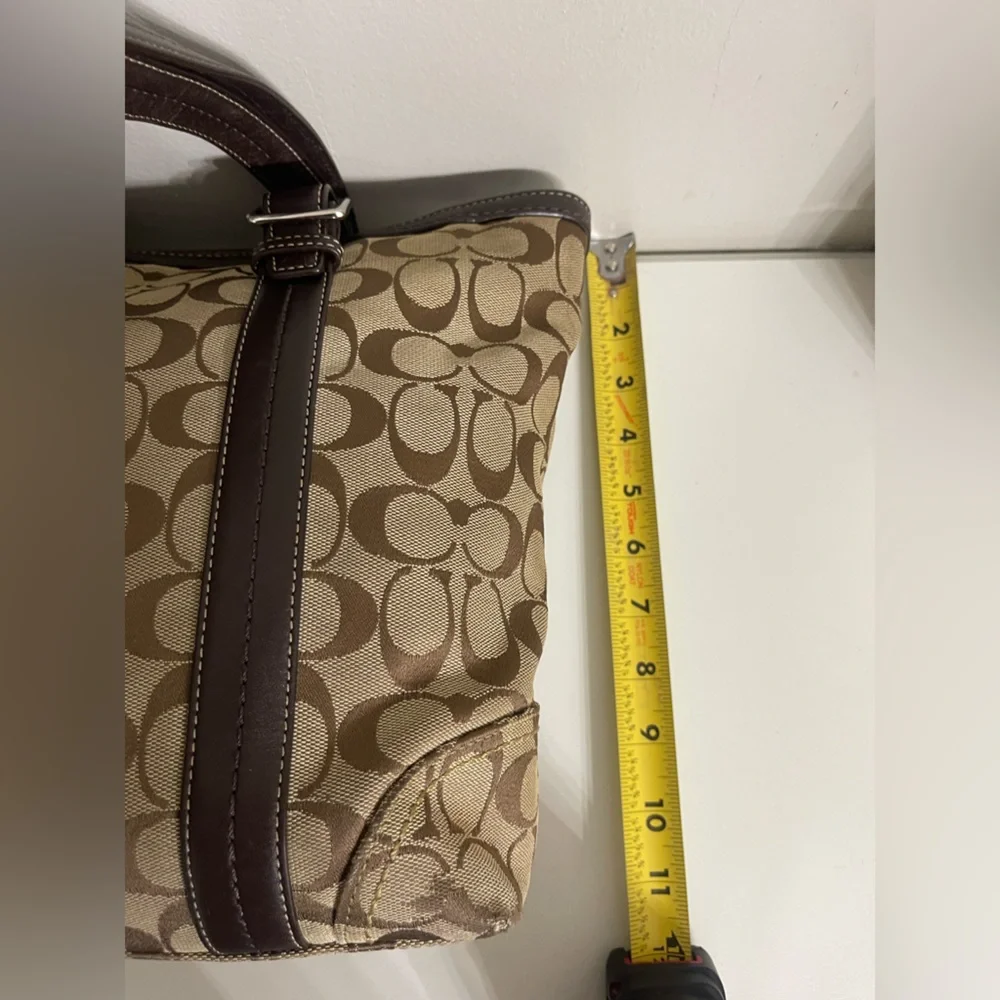 Vintage Y2K Coach Khaki & Brown Signature Canvas Tote
